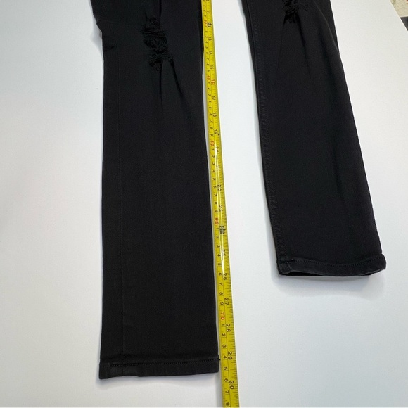Express Black High Waisted/Rise Rip Knee Women Stretch Leggings Jeans Size 0/25 - Picture 9 of 11